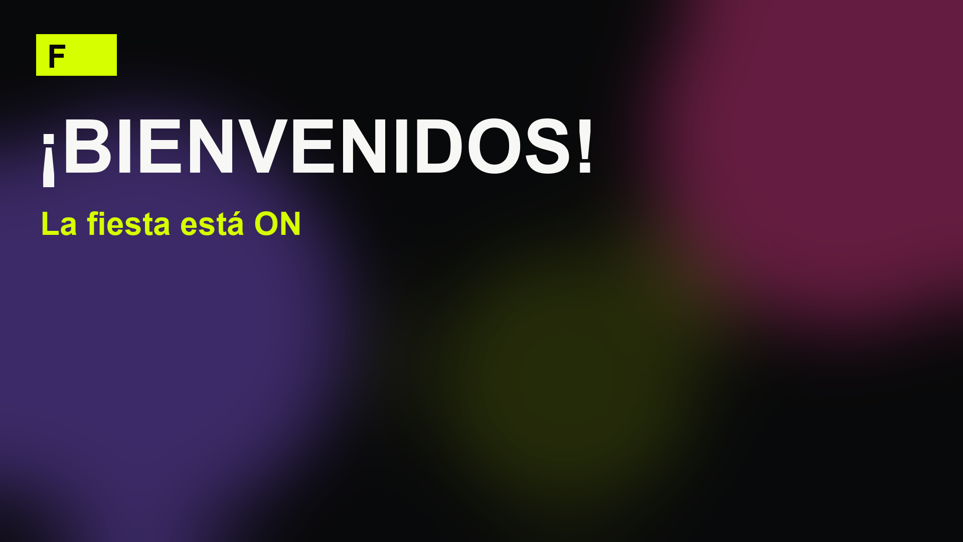 Pantalla de bienvenida